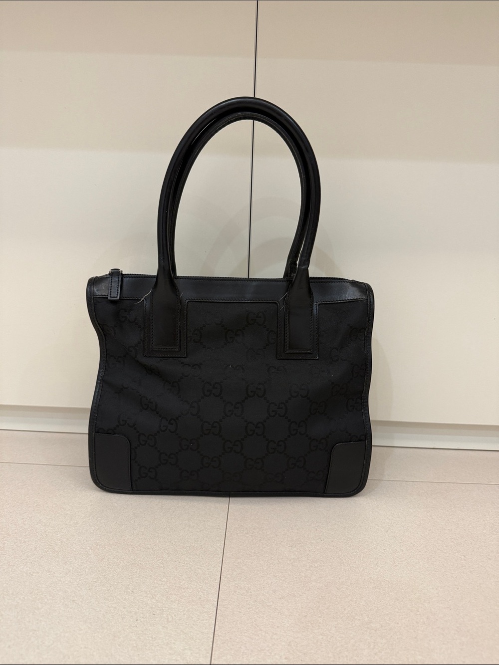 Gucci Black GG Monogram Tote